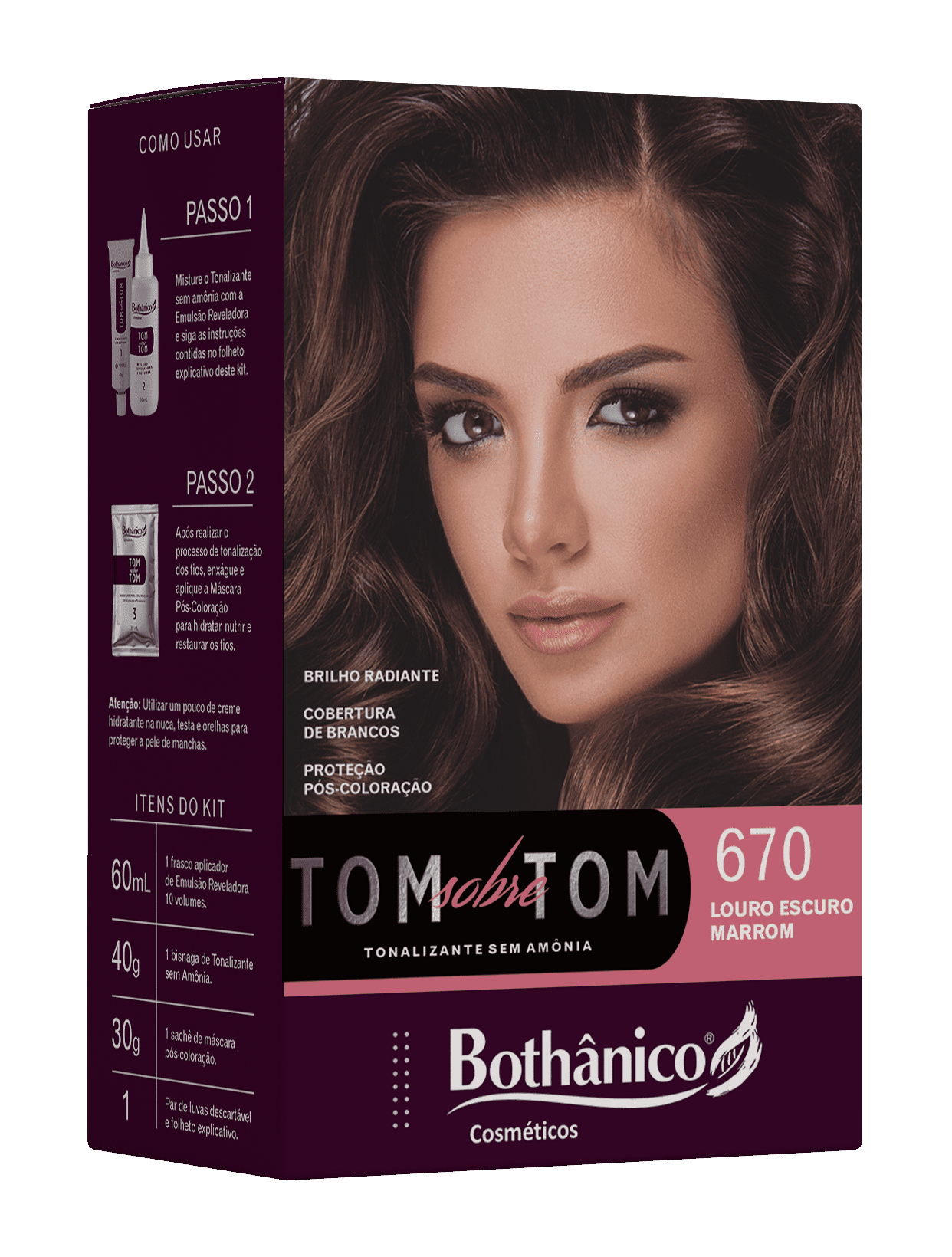 KIT TONALIZANTE 670 LOURO ESCURO MARROM CX12