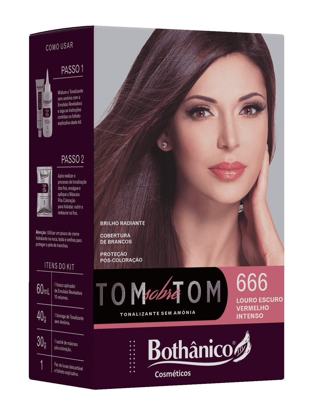 KIT TONALIZANTE 666 LOURO ESCURO VERMELHO INTENSO CX12