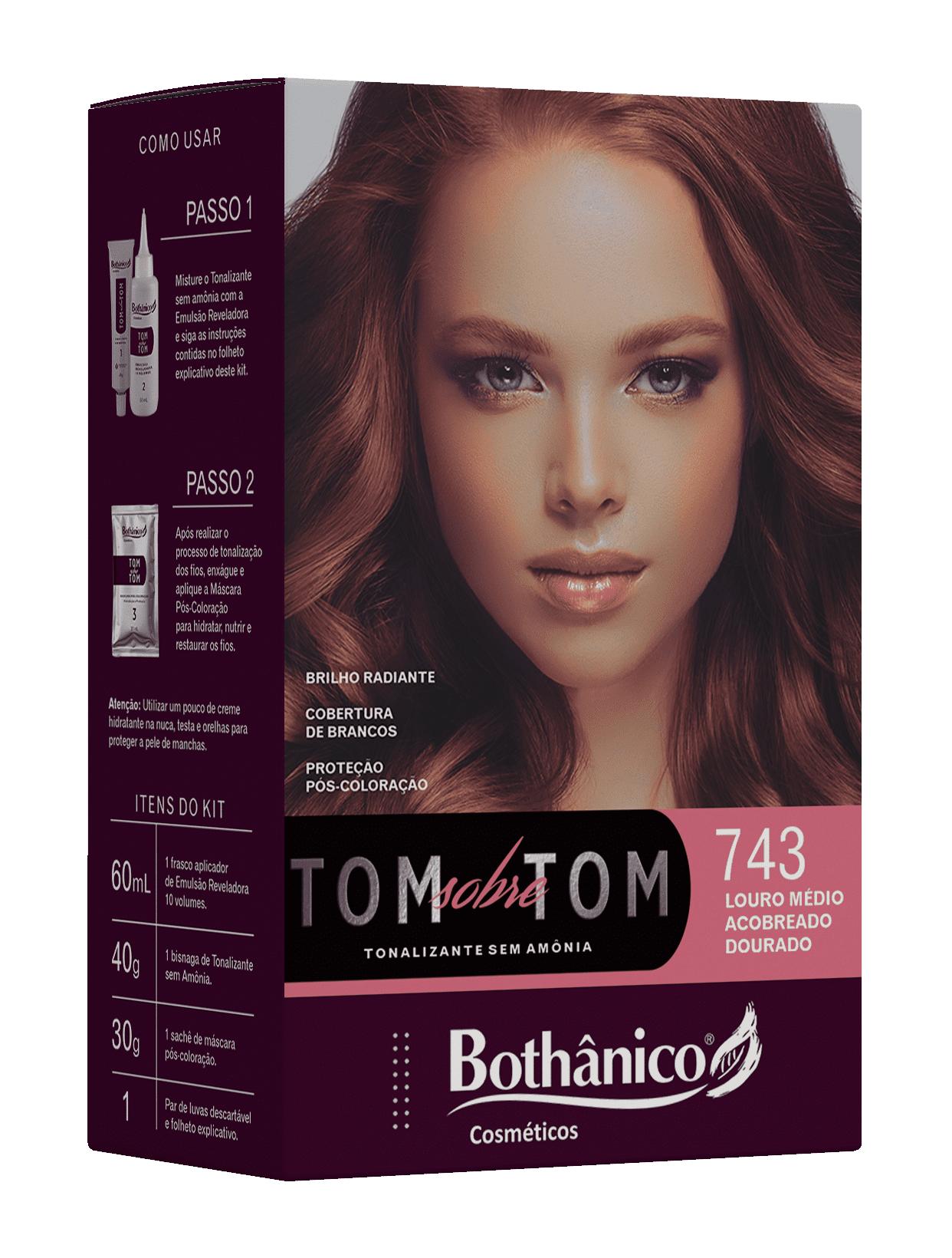 KIT TONALIZANTE 743 LOURO MEDIO ACOBREADO DOURADO CX12