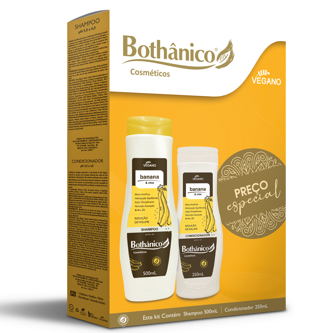 KIT BANANA & CHIA SH 500ML / CD 250ML BOT HAIR CX6