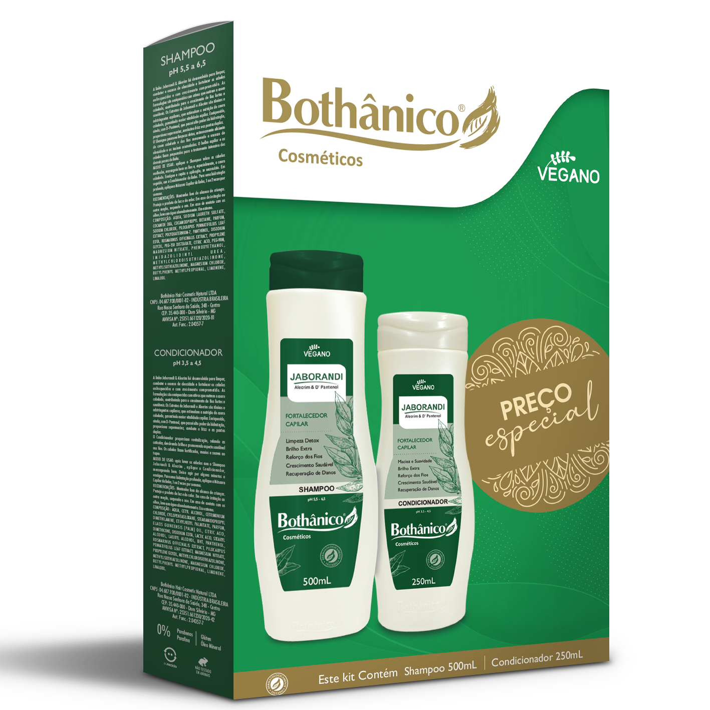 KIT JABORANDI SH 500ML / CD 250ML BOT HAIR CX6 (NOVO)