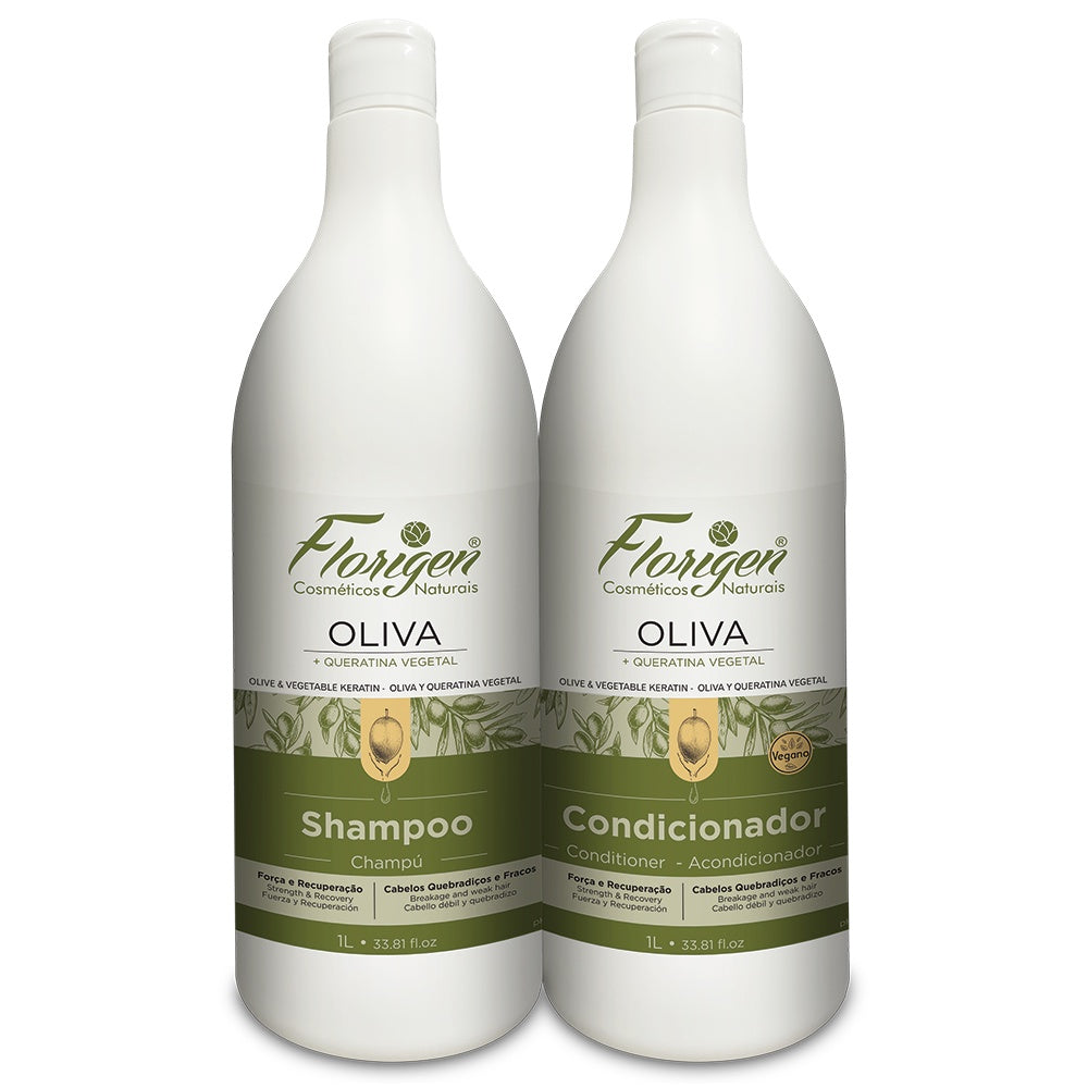 KIT OLIVA E QUERATINA VEGETAL CD/SH 1L FLORIGEN CX3